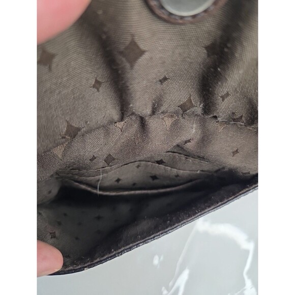 Fossil Snakeskin Embossed Leather Crossbody Adjustable Purse Brown Trim 7 X 8 - Picture 9 of 13